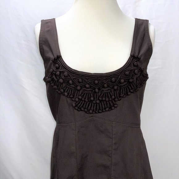 Tory Burch Embroidered Appliqué Sleeveless Long Top Tank Tunic Cotton Large - Picture 4 of 8